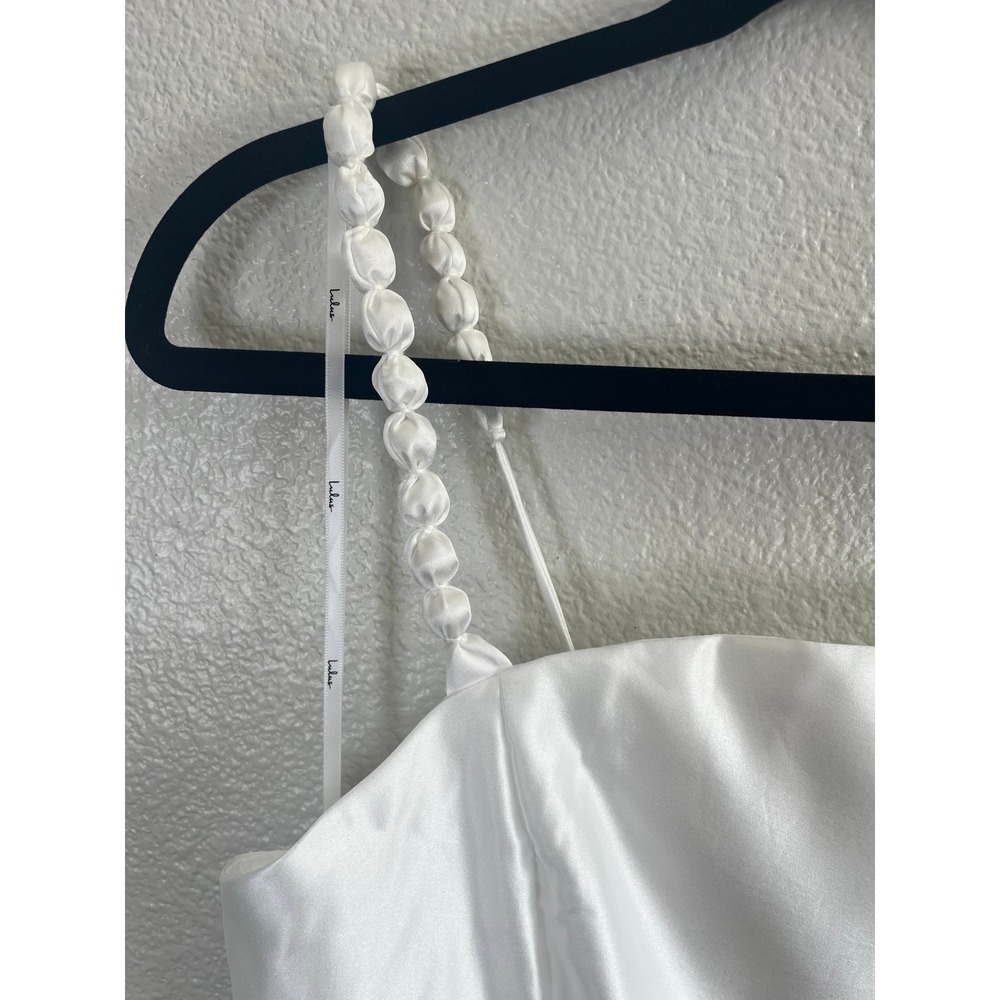 NWT Lulus Modern Adoration White Satin Backless Lace-Up Maxi Dress Extra Large - Picture 5 of 11